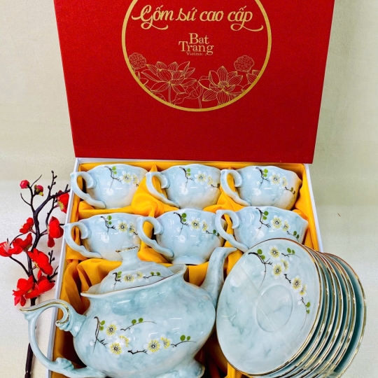 Bộ bình trà Bát Tràng mã BBT018