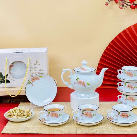 Bộ bình trà Bát Tràng mã BBT021